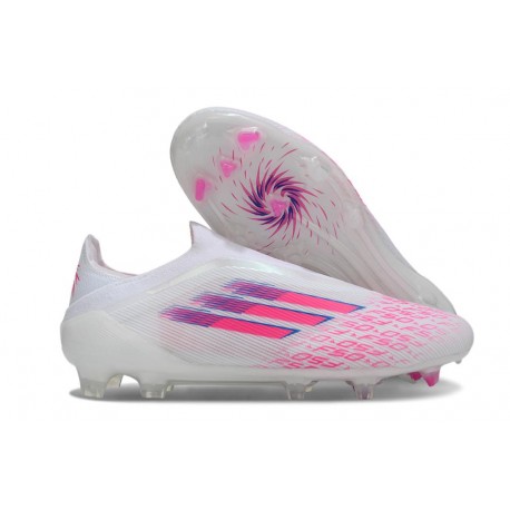 Fotbollsskor för Herrar adidas F50 Elite Laceless FG Vit Rosa