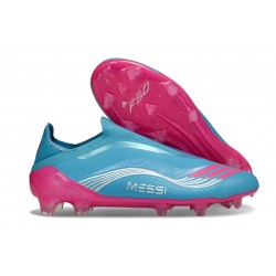 Fotbollsskor för Herrar adidas F50 Elite Laceless FG Blå Rosa