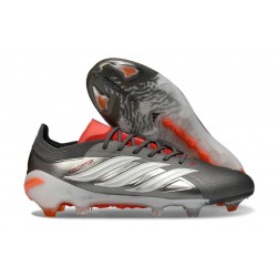 Adidas Predator 26 Elite L FG Silver Vit Röd