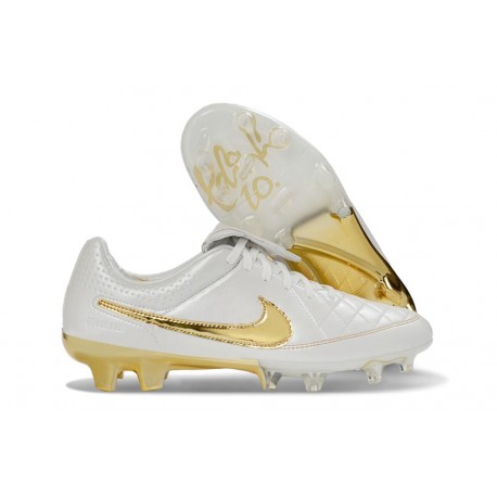 Nike Tiempo Maestro Elite FG Fotbollsskor Vit Guld