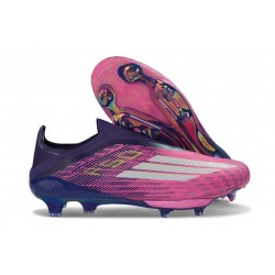 Adidas F50+ Laceless Elite FG Fotbollsskor Lila Rosa Vit