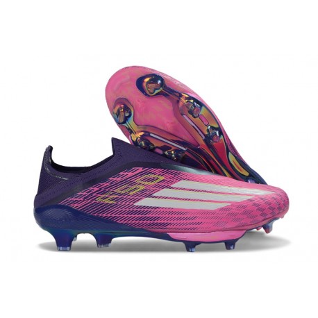 Adidas F50+ Laceless Elite FG Fotbollsskor Lila Rosa Vit