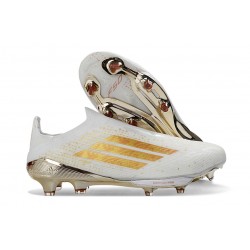 Adidas F50+ Laceless Elite FG Fotbollsskor Vit Guld