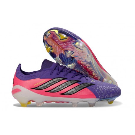 Fotbollsskor för Män Adidas Predator Elite L FG Lila Rosa Svart