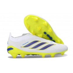 adidas Predator 26 Elite Snörfria FG Skor Vit Blå Gul