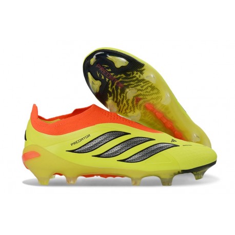 adidas Predator 26 Elite Snörfria FG Skor Gul Svart Orange