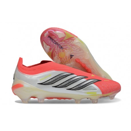 adidas Predator 26 Elite Snörfria FG Skor Röd Vit Svart