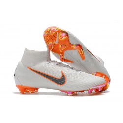 Nike Mercurial Superfly 6 Elite FG Fotbollsskor för Barn - Vit Orange