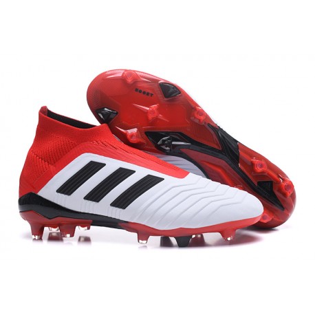 Adidas Predator 18 Fg Fotbollsskor For Barn Vit Svart Rod