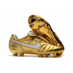 Nike Tiempo Legend 7 Elite FG Fotbollsskor för Herrar - Guld Vit