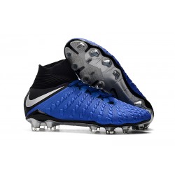 Fotbollsskor Nike Hypervenom Phantom 3 Elite DF FG - Blå Silver