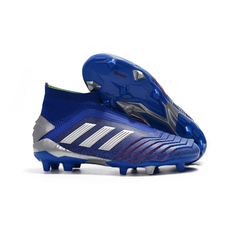 på fötter bilder av utsökt stil nya utgåvan adidas Predator 19+ FG Skor Herr - Blå Silver på fötter bilder av utsökt stil nya utgåvan adidas Predator 19+ FG Skor Herr - Blå Silver