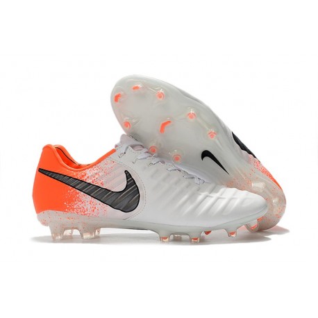 Nike Tiempo Legend 7 Elite FG Fotbollsskor för Herrar - Vit Orange Svart