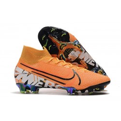 Fotbollsskor Nike Mercurial Superfly 7 Elite FG - Orange Svart Vit