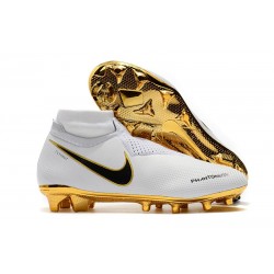 Nike Phantom Vision Elite DF FG Fotbollsskor för Män - Vit Guld