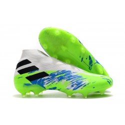 Fotbollsskor för Män adidas Nemeziz 19+ FG Vit Grön Blå