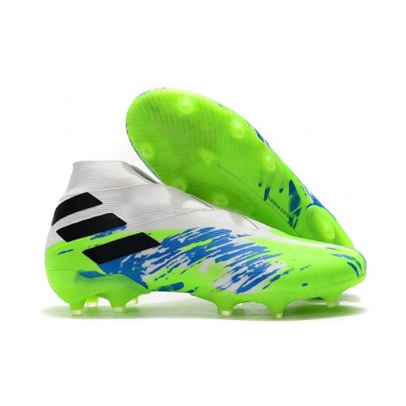 Fotbollsskor för Män adidas Nemeziz 19+ FG Vit Grön Blå