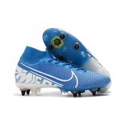 Nike Mercurial Superfly 7 Elite SG-PRO Anti-Clog New Lights Blå Vit