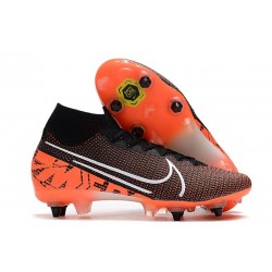 Nike Mercurial Superfly 7 Elite SG-PRO Anti-Clog Svart Orange Vit