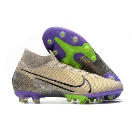 Fotbollsskon Nike Mercurial Superfly 7 Elite AG-PRO Beige Svart Lila