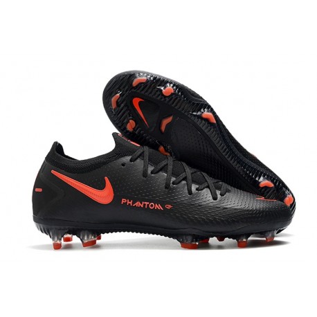 Nike Phantom GT Elite FG Black X Chile Red - Svar Röd Grå