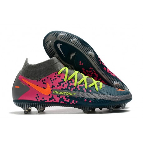 Nike Phantom Generative Texture Elite DF FG Blå Grå Rosa