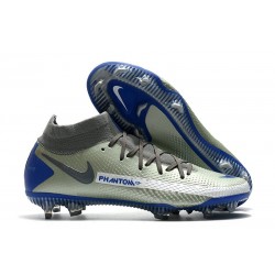 Nike Phantom Generative Texture Elite DF FG Silver Blå