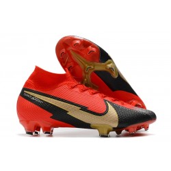 Nike Mercurial Superfly 7 Elite DF FG Röd Svart Guld