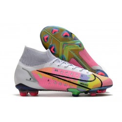 Nike Mercurial Superfly 8 Elite FG Dragonfly - Vit Silver Mörklila LIMITED EDITION