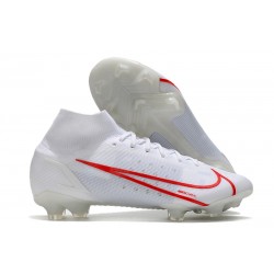 Fotbollsskor Nike Mercurial Superfly 8 Elite FG Vit Röd