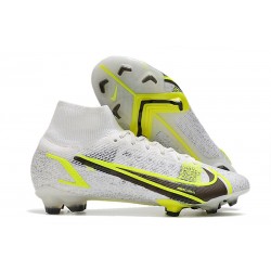 Nike Mercurial Superfly VIII Elite DF FG Silver Safari - Vit Svart Silver Neon