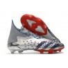 adidas Predator Freak + FG Argento Metallico Nero Core Scarlatto